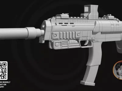 3D Model HK MP7 -- Elite Tactical Defense Weapon 3D model