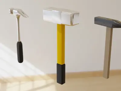Hammer Set Low-poly 3D model