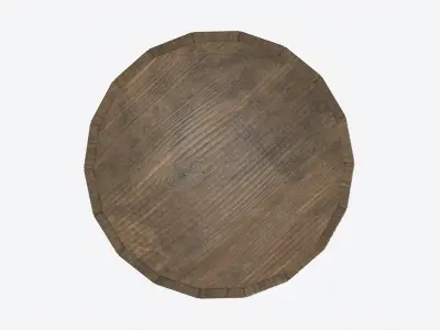 Old Wooden Bucket with Rope Handle 3D model