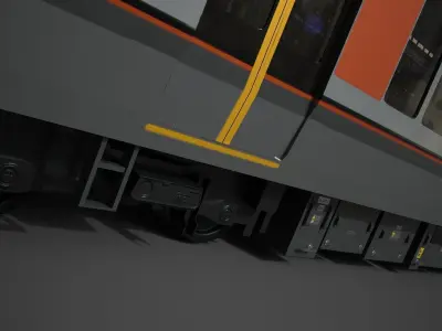 JR 323 Japan Commuter Train 3D Model Full Set Low-poly 3D model