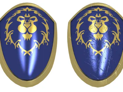 Shield Of Lordaeron WoW Low-poly 3D model