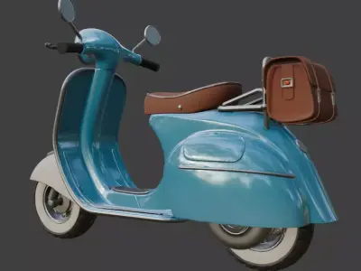 Vintage Retro Scooter 3D Model 3D model