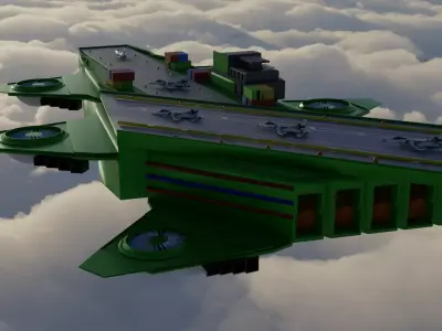 Flying Military Ship 3D model by militarymodels99