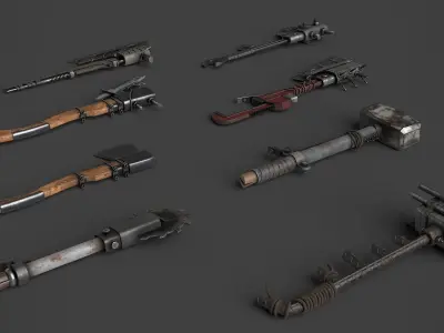 Modifiable Strike Weapons 2 3D Model Pack
