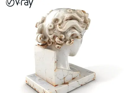 Ancient Greek Marble Bust model pack Low-poly 3D model