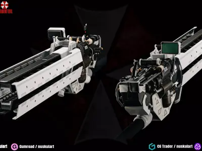 Resident Evil Rail Gun - 3D ASSET - Game Ready - 3D Art Low-poly 3D model