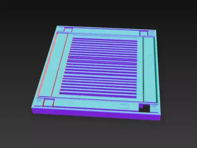 Sci-Fi Industrial Floor Grate - PBR Low Poly Game Ready Low-poly 3D model