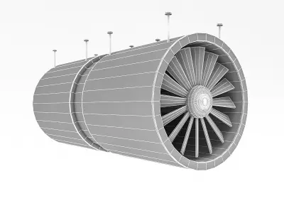 Tunnel Ventilation Fan Model Low-poly 3D model purchase