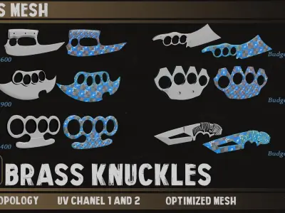 50 Brass Knuckles Base Mesh vol 01 3D model