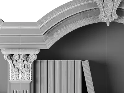 classical bookcase 2 3D model