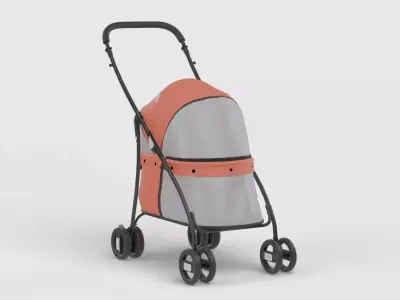 Baby stroller 3D model 3D model 6