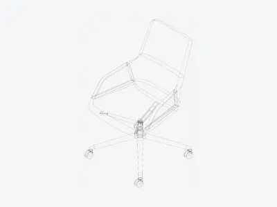 Chair - Conference - Worksmart - 4 Star Castors Low-poly 3D model