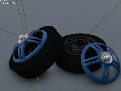 vehicle tires and rims  3D model