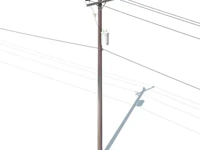 Accurate Utility Pole with Transformer 3D model