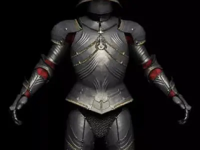 Medieval Gothic Armor Low-poly 3D model
