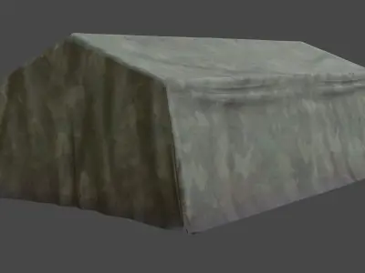 Military tent Low-poly 3D model