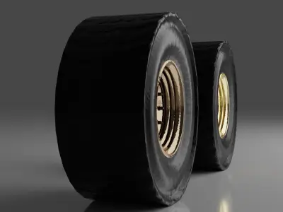 Truck Wheel Low-poly 3D model