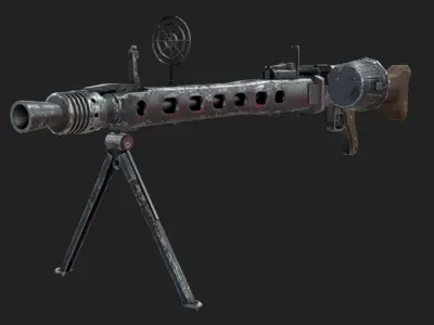 MG 42 Machinegun Low-poly 3D model