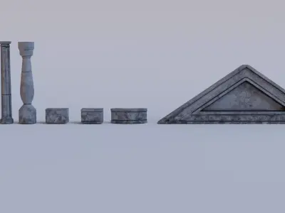 Stylized Ancient Buildings Architecture Pack  Low-poly 3D model