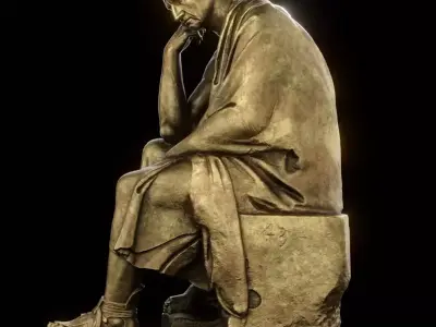 Brass Seated Philosopher Free 3D model