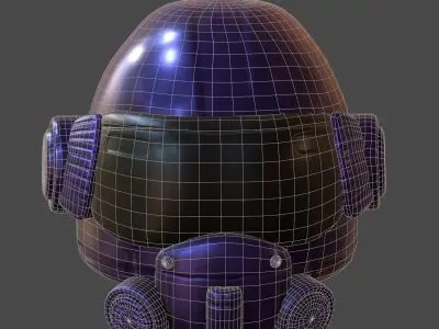 Helmet scifi fantasy futuristic military combat  Low-poly 3D model order