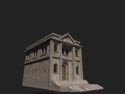 Medieval ruin Low-poly 3D model 4