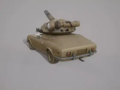 Car Armored Low-Poly Stylized Game-Ready  Low-poly 3D model