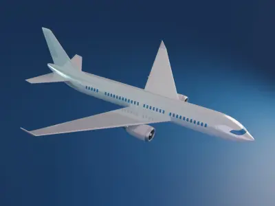 Simple Airplane Low-poly 3D model