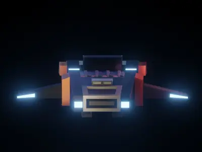 spaceship with lights 3D model by prashanth98