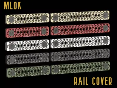 MCF-A MLok Rail Cover Low-poly 3D model