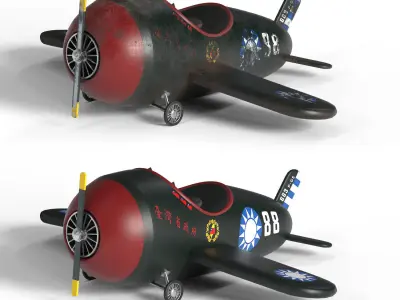 AIR PLANE TOYS OLD AND CLEAN PBR 4K 3D model