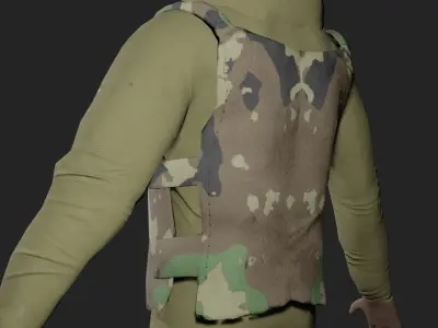 BulletProof Vest Low poly PBR Camo Low-poly 3D model