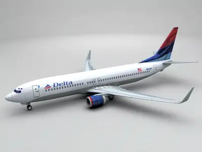 Boeing 737-800 NG Airliner - Delta Airlines  Low-poly 3D model
