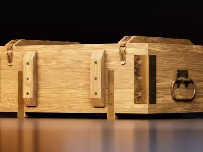 Wooden Storage Chest 3D model