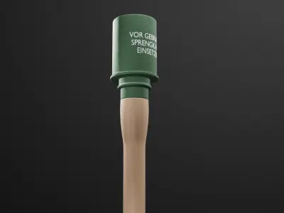 Game-Ready German WW2 Stick Grenade Low-poly 3D model