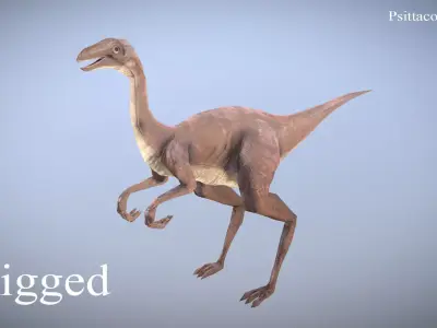 Thai Dinosaur Kinnareemimus Low-poly 3D model