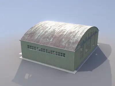 Airport Hangar SmallHangar 01 closed  Low-poly 3D model