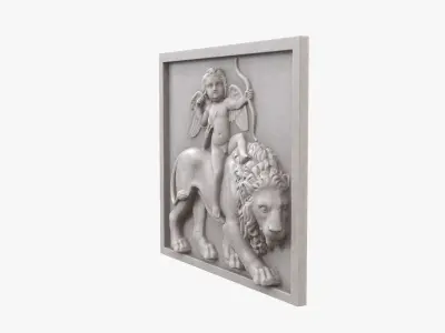 Relief Cupid on Lion 3D model