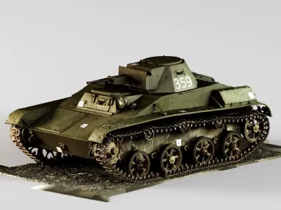 S00096 Raw 3D Scan of WWII Light Tank 3D print model