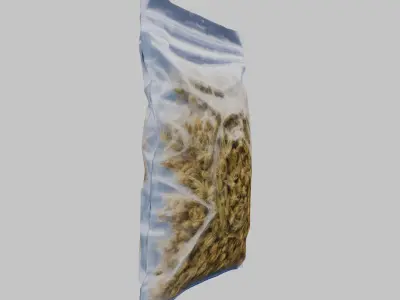 Cannabis Transparent plastic container Weed Bag CBD Hemp Low-poly 3D model