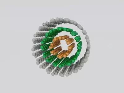 Multiple wall carbon nanotube Low-poly 3D model
