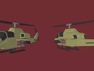 Low Poly Apache Like Helicopter Low-poly 3D model