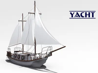Yacht Low-poly 3D model