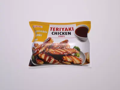 3D Container - Meat snacks and cabanossi Teriyaki Chicken Strips Low-poly 3D model