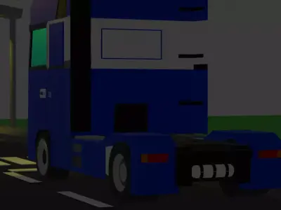 Volvo FH3-Style Truck Scene Low-Poly Pack  Low-poly 3D model