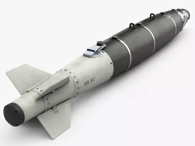 GBU-54 LJDAM Laser-Guided Smart Bomb Black 3D model