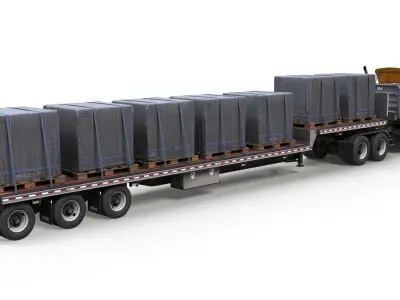 SuperLiner dropdeck trailer Low-poly 3D model