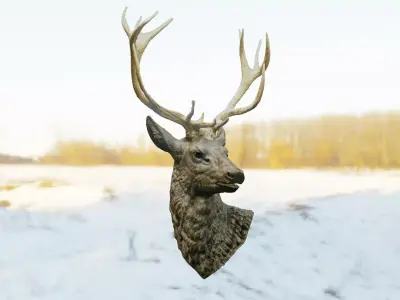 Deer Head Low-poly 3D model