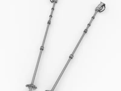 Ski Poles 3D model