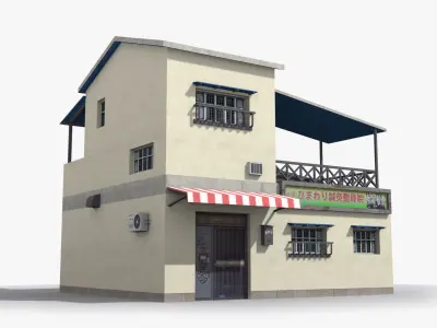 Japanese House x12 Low-poly 3D model purchase